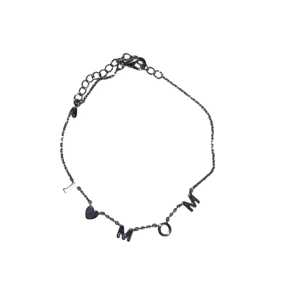 I ❤️ Mom Silver Toned Chain Bracelet